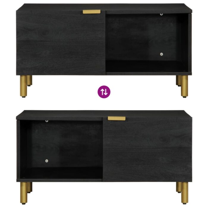 Table basse Noir 80x50x40 cm Bois d'ingénierie – Image 5