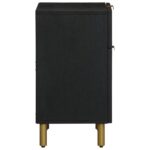 Table de chevet noir 50x33x60 cm bois d'ingénierie – Image 3