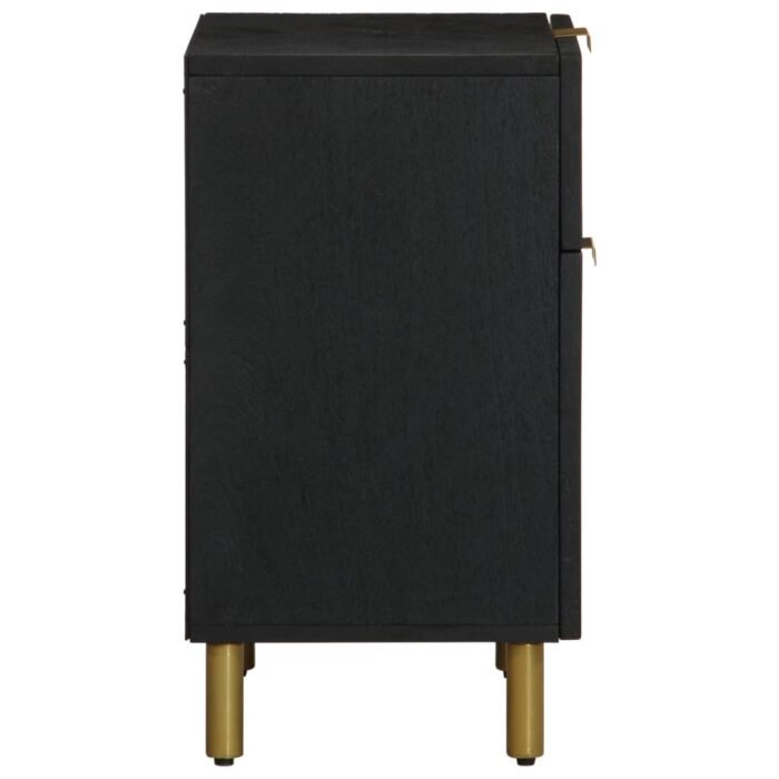 Table de chevet noir 50x33x60 cm bois d'ingénierie – Image 3