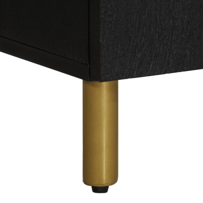 Table de chevet noir 50x33x60 cm bois d'ingénierie – Image 8