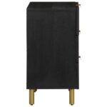 Table de chevet noir 50x33x62 cm bois d'ingénierie – Image 3