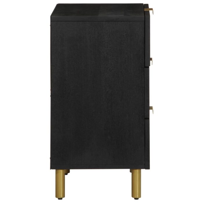 Table de chevet noir 50x33x62 cm bois d'ingénierie – Image 3