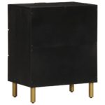 Table de chevet noir 50x33x62 cm bois d'ingénierie – Image 4