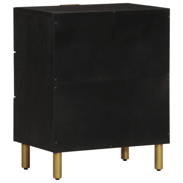 Table de chevet noir 50x33x62 cm bois d'ingénierie – Image 4