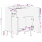 Table de chevet noir 50x33x60 cm bois d'ingénierie – Image 10
