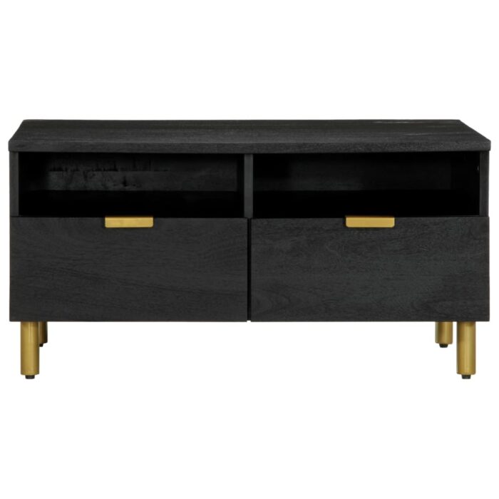 Table basse noir 80x54x40 cm bois d'ingénierie – Image 2