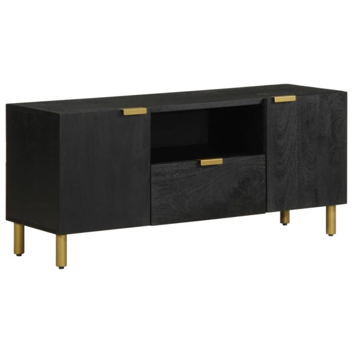 Meuble TV noir 105x33x46 cm bois d'ingénierie – Image 1