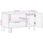 Meuble TV noir 80x33x46 cm bois d'ingénierie – Image 11