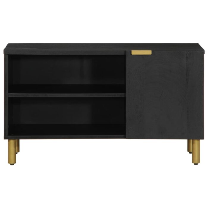 Meuble TV noir 80x33x46 cm bois d'ingénierie – Image 2