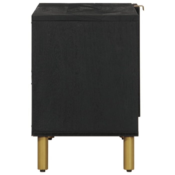 Meuble TV noir 80x33x46 cm bois d'ingénierie – Image 3