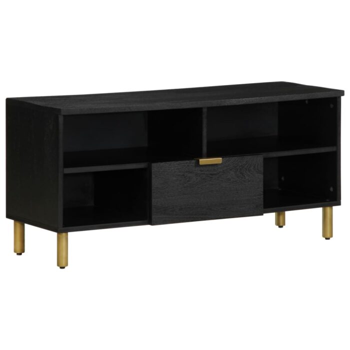 Meuble TV noir 100x33x46 cm bois d'ingénierie – Image 1