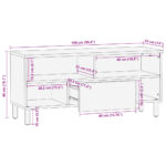 Meuble TV noir 100x33x46 cm bois d'ingénierie – Image 10