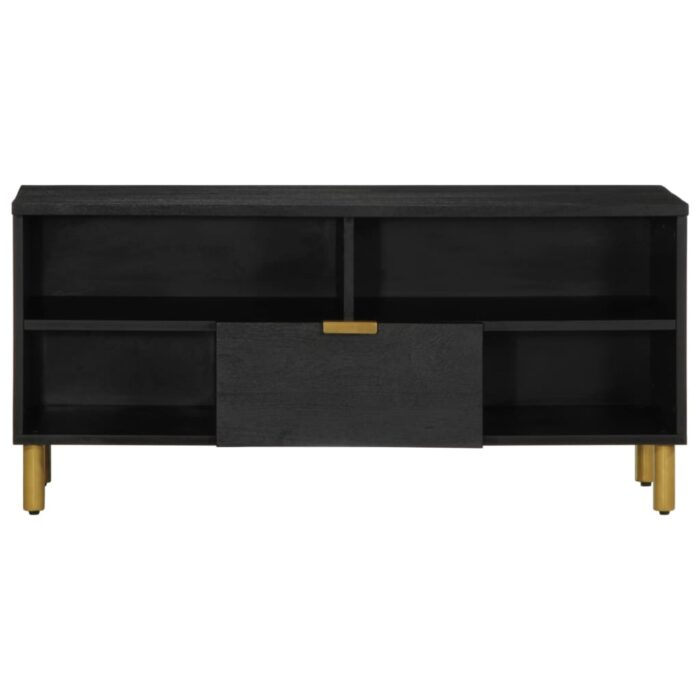 Meuble TV noir 100x33x46 cm bois d'ingénierie – Image 2