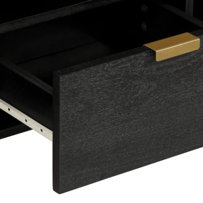 Meuble TV noir 100x33x46 cm bois d'ingénierie – Image 6