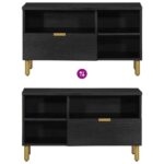 Meuble TV noir 80x33x46 cm bois d'ingénierie – Image 5