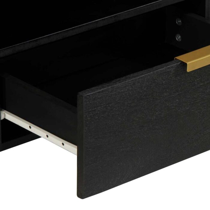 Meuble TV noir 80x33x46 cm bois d'ingénierie – Image 7