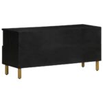 Meuble TV noir 100x33x46 cm bois d'ingénierie – Image 4