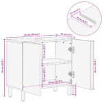 Armoire lavabo de salle de bain noir bois d'ingénierie – Image 10
