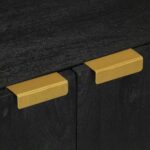 Armoire lavabo de salle de bain noir bois d'ingénierie – Image 6