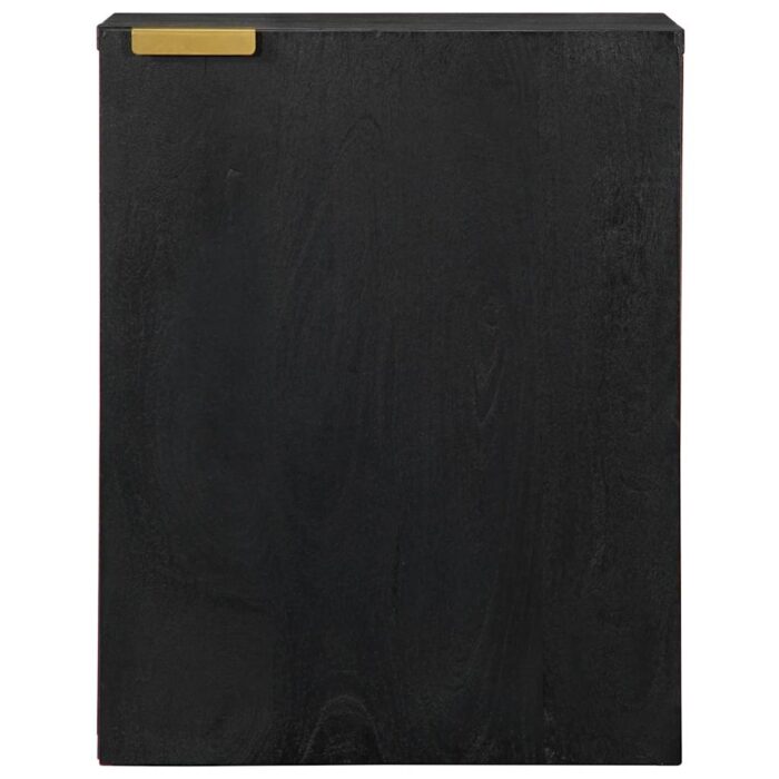 Armoire murale de salle de bain noir bois d'ingénierie – Image 2