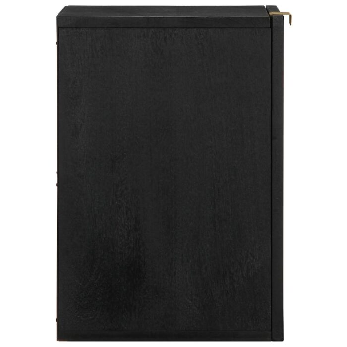 Armoire murale de salle de bain noir bois d'ingénierie – Image 3