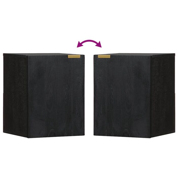 Armoire murale de salle de bain noir bois d'ingénierie – Image 5