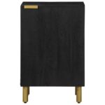 Armoire de salle de bain noir 38x33x58 cm bois d'ingénierie – Image 2