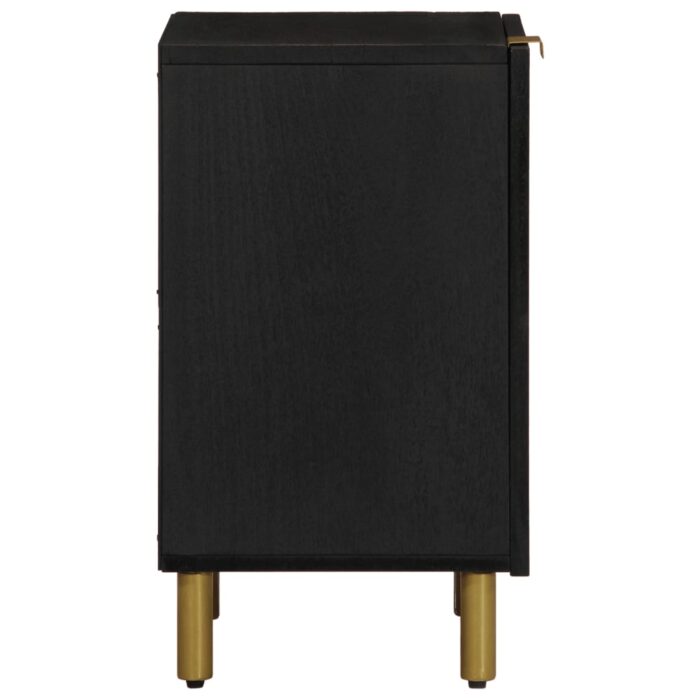 Armoire de salle de bain noir 38x33x58 cm bois d'ingénierie – Image 3