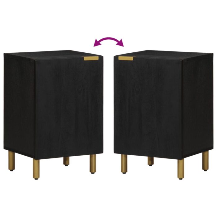 Armoire de salle de bain noir 38x33x58 cm bois d'ingénierie – Image 5