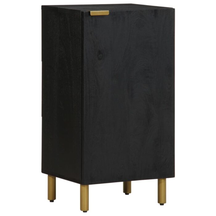Buffet noir 40x33x75 cm bois d'ingénierie – Image 1