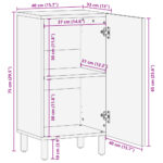 Buffet noir 40x33x75 cm bois d'ingénierie – Image 10
