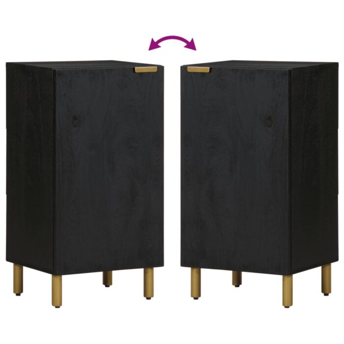 Buffet noir 40x33x75 cm bois d'ingénierie – Image 5