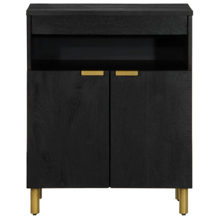 Buffet noir 60x33x75 cm bois d'ingénierie – Image 2