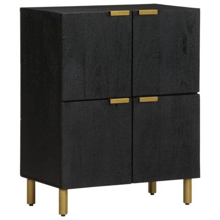 Buffet noir 60x33x75 cm bois d'ingénierie – Image 1