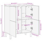Buffet noir 60x33x75 cm bois d'ingénierie – Image 10
