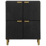 Buffet noir 60x33x75 cm bois d'ingénierie – Image 2