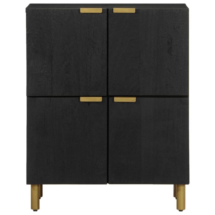 Buffet noir 60x33x75 cm bois d'ingénierie – Image 2