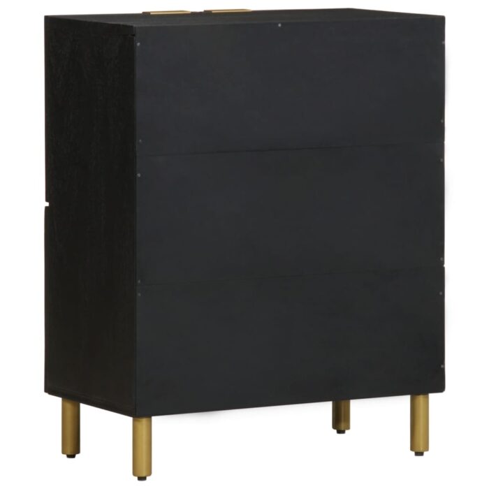 Buffet noir 60x33x75 cm bois d'ingénierie – Image 4