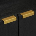 Buffet noir 60x33x75 cm bois d'ingénierie – Image 6