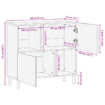 Buffet noir 80x33x75 cm bois d'ingénierie – Image 11