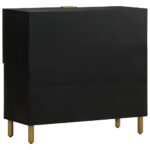 Buffet noir 80x33x75 cm bois d'ingénierie – Image 4