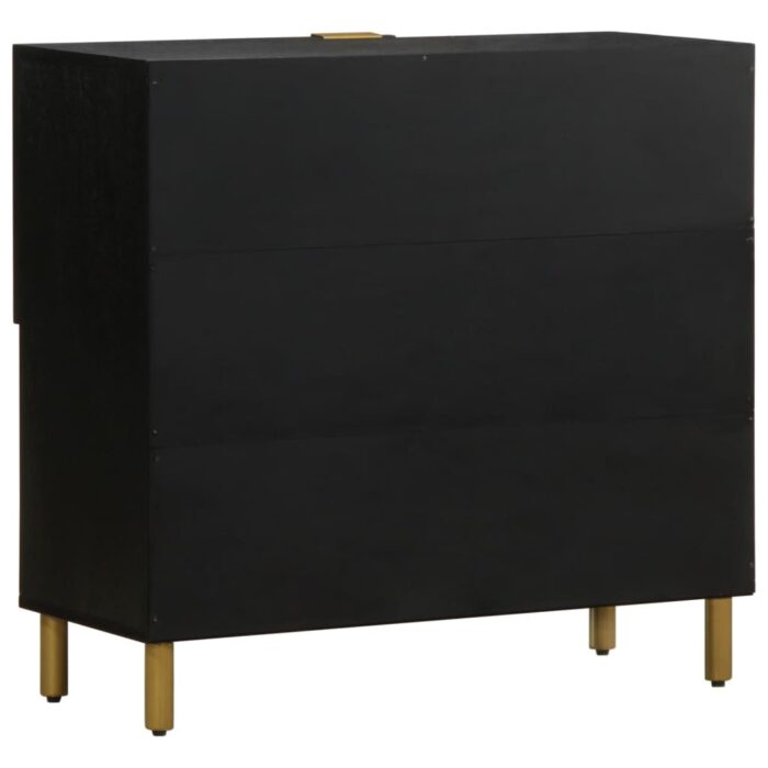 Buffet noir 80x33x75 cm bois d'ingénierie – Image 4