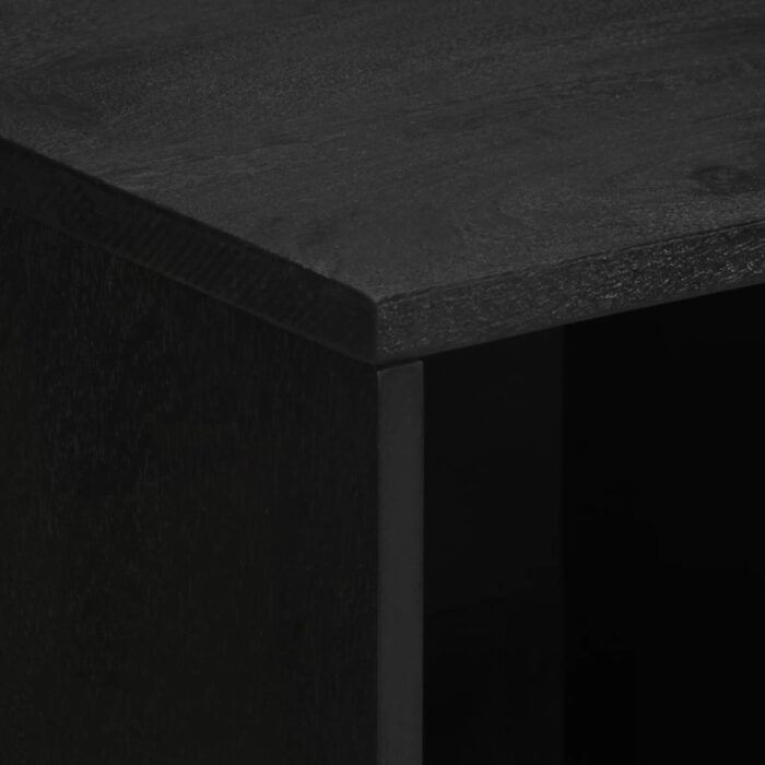 Buffet noir 80x33x75 cm bois d'ingénierie – Image 6