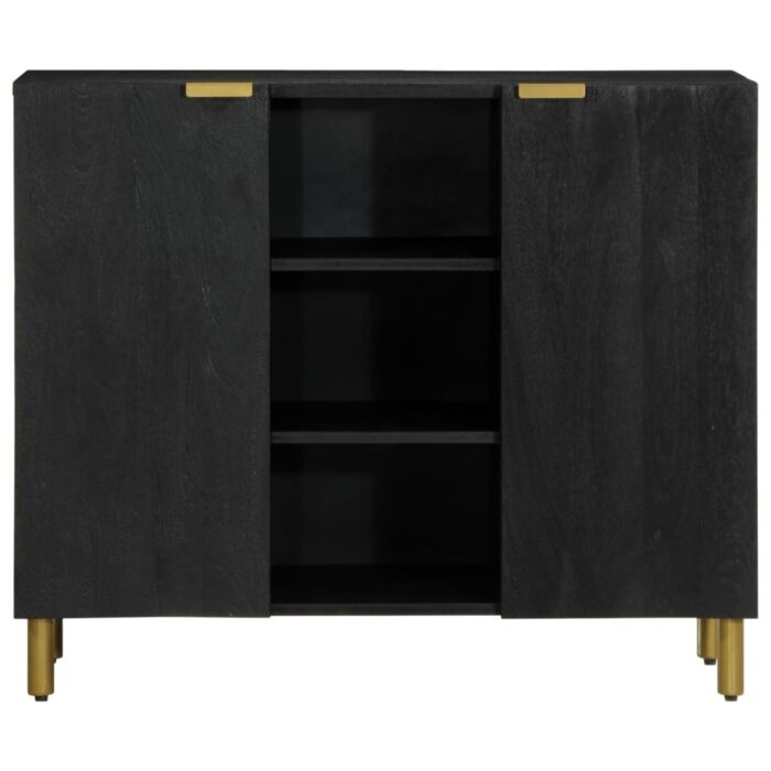 Buffet noir 90x33x75 cm bois d'ingénierie – Image 2