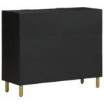 Buffet noir 90x33x75 cm bois d'ingénierie – Image 4