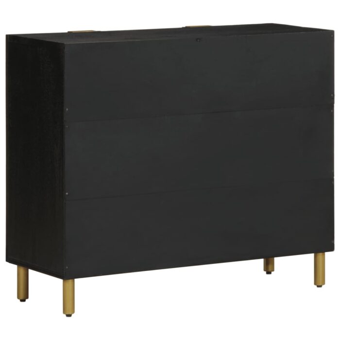 Buffet noir 90x33x75 cm bois d'ingénierie – Image 4