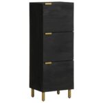 Buffet noir 40x33x110 cm bois d'ingénierie