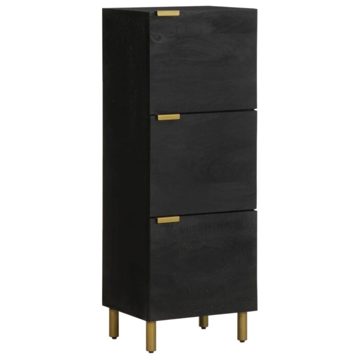 Buffet noir 40x33x110 cm bois d'ingénierie – Image 1