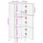 Buffet noir 40x33x110 cm bois d'ingénierie – Image 10