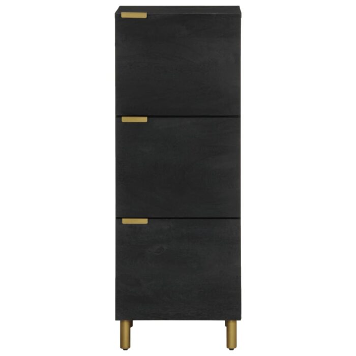 Buffet noir 40x33x110 cm bois d'ingénierie – Image 2